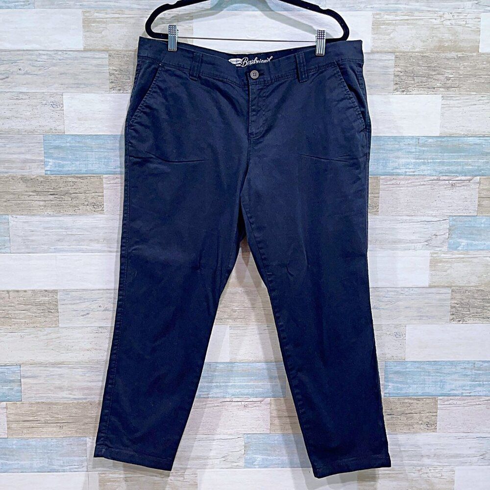 OLD NAVY The Boyfriend Slim Chino Pants Black Womens 14